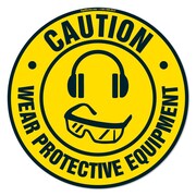 SIGNMISSION Wear Protective Equipment 2 16in Non-Slip Floor Marker, 6PK, 16 in L, 16 in H, FD-C-16-6PK-99873 FD-C-16-6PK-99873